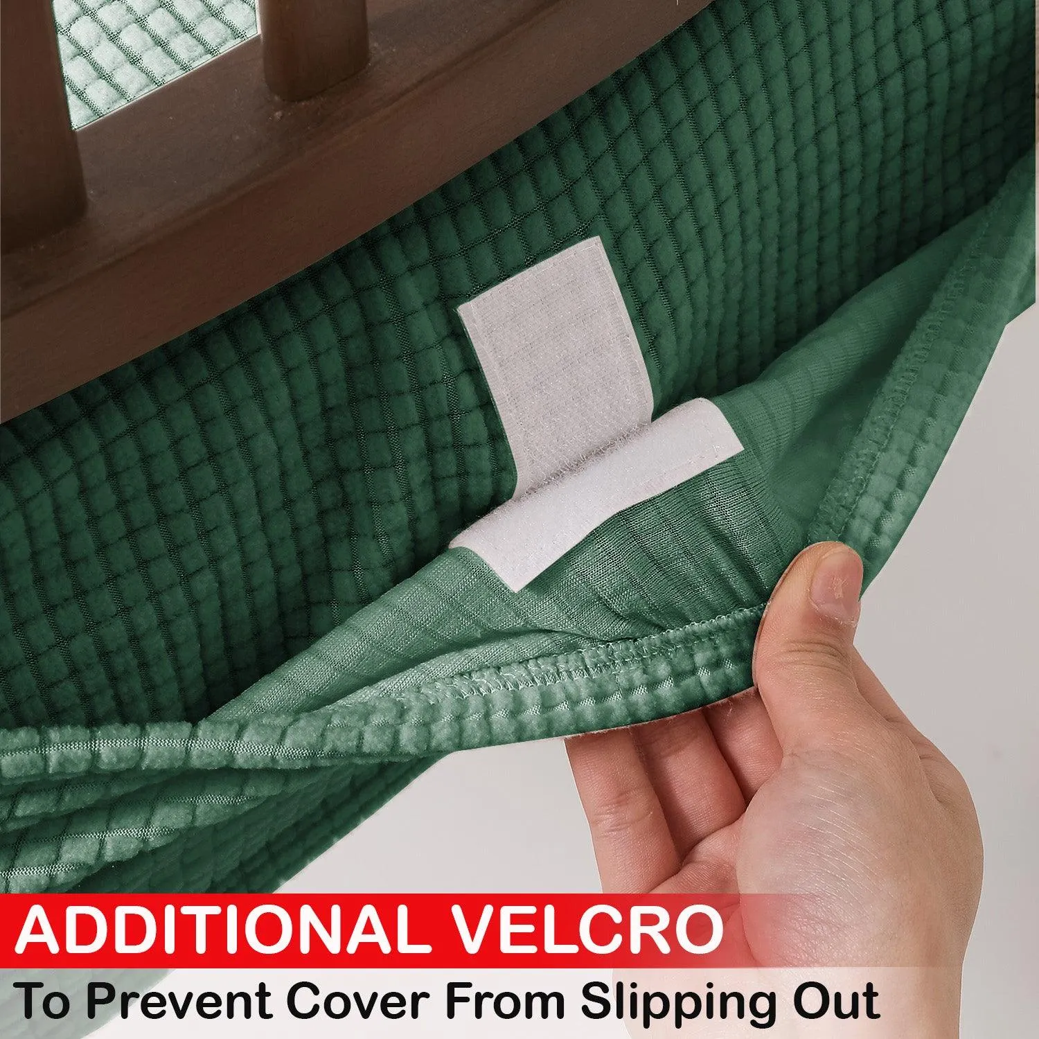 100% Waterproof Jacquard Dining Chair Seat Cushion Cover, Green