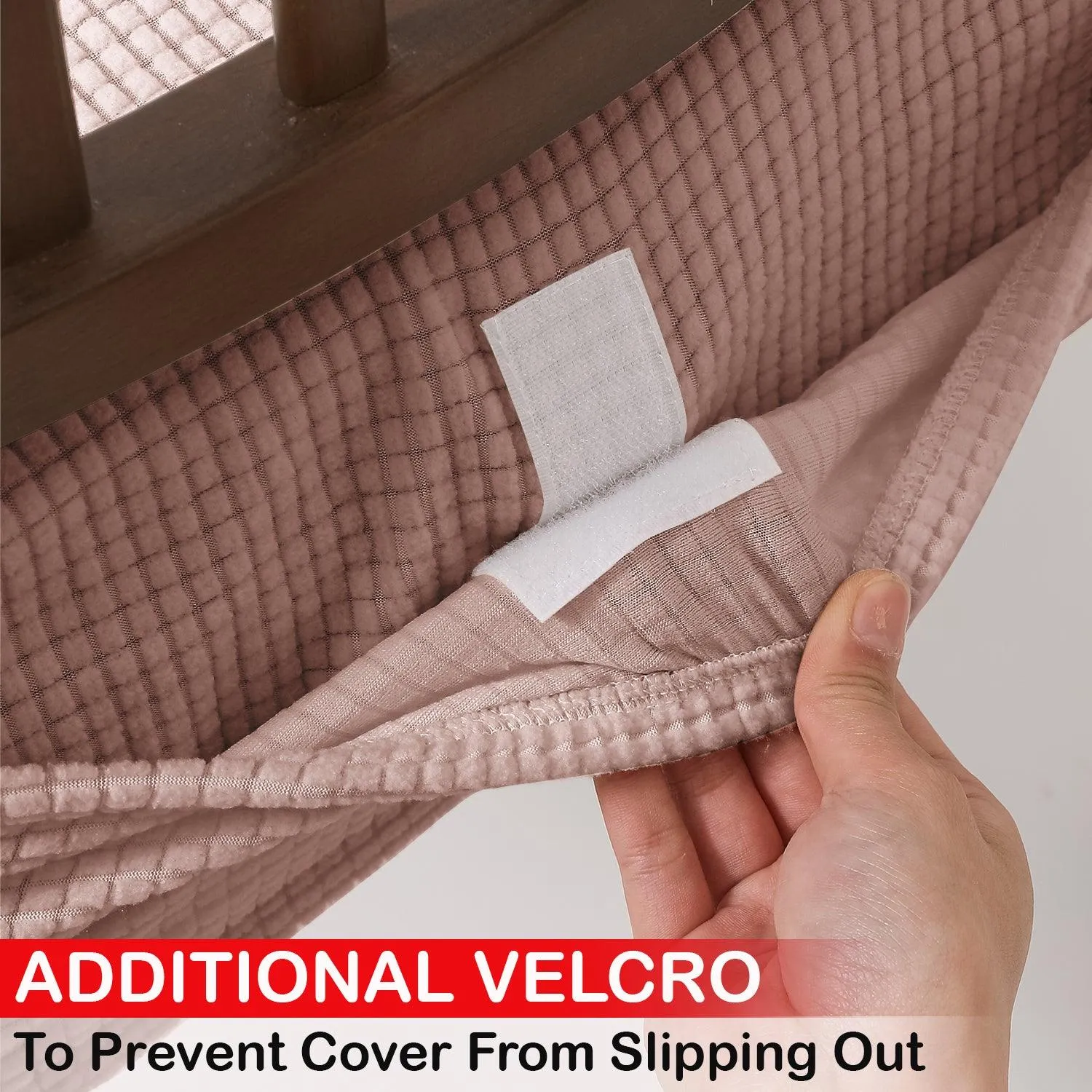 100% Waterproof Jacquard Dining Chair Seat Cushion Cover, Pink