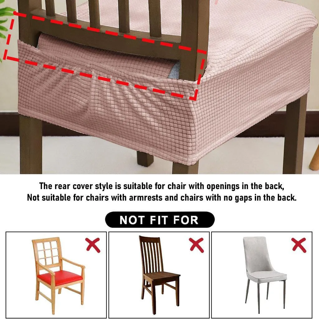 100% Waterproof Jacquard Dining Chair Seat Cushion Cover, Pink