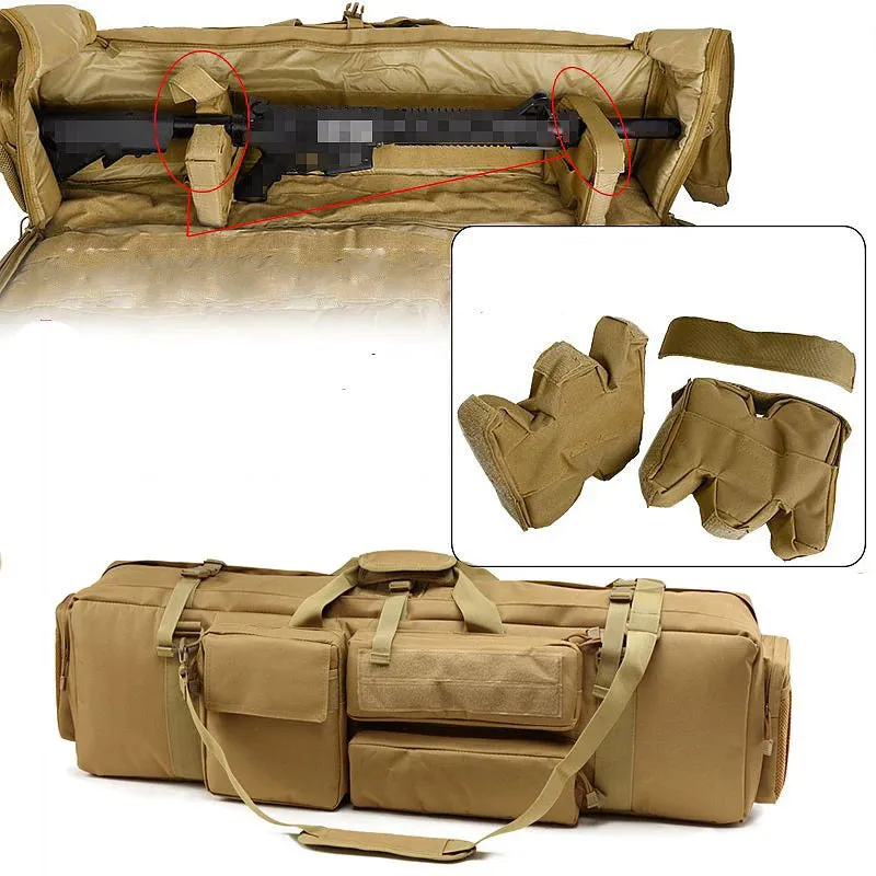 1000D Nylon Tactical Hunting Backpack Dual Rifle Square Carry Bag With Shoulder Strap Airsoft Gun Protection Case