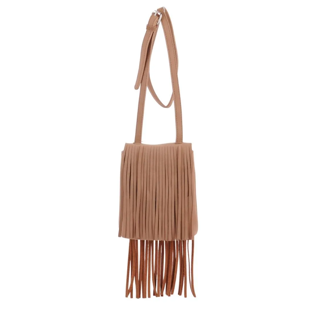 1533 - Suede Fringe Crossbody Bag