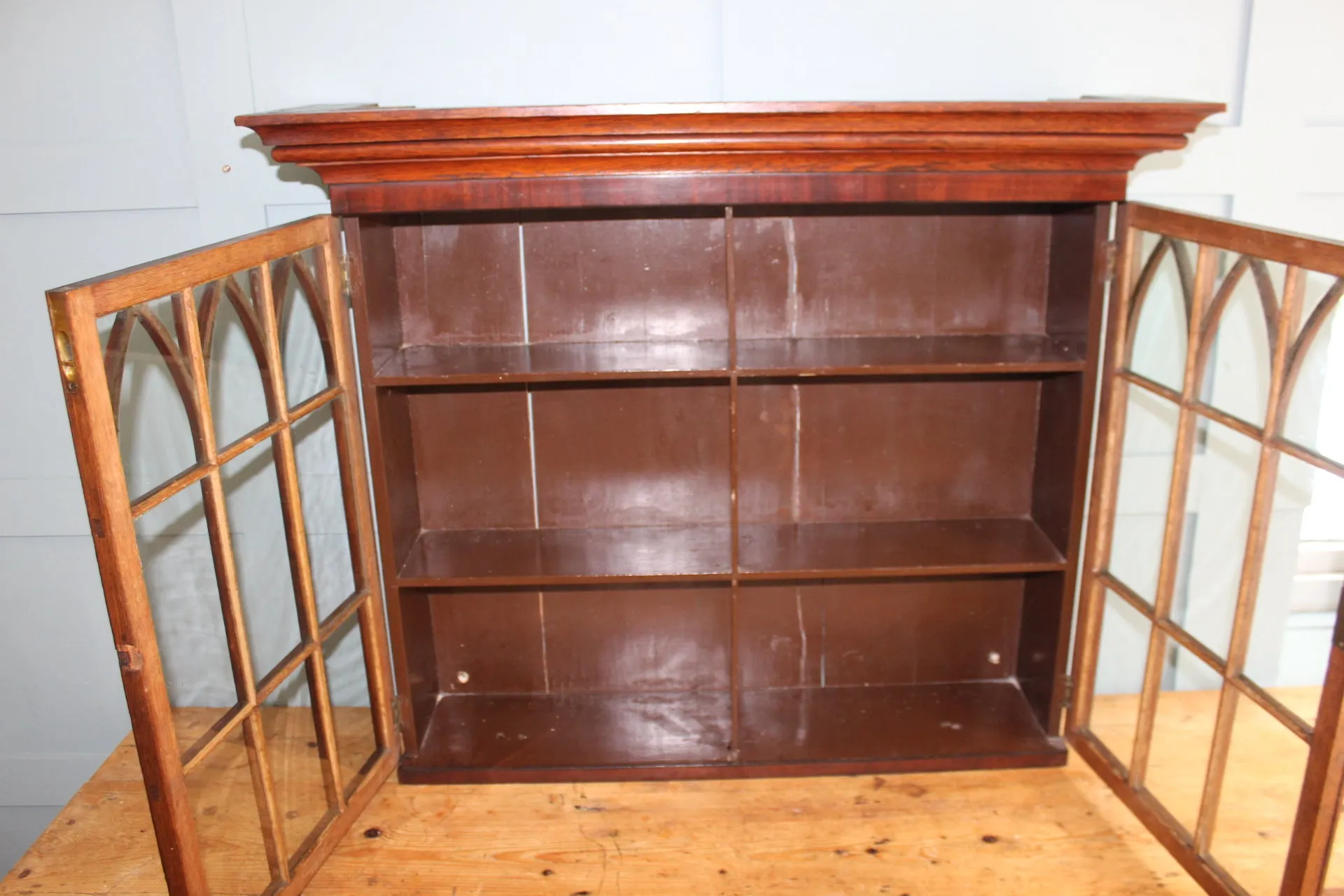 19th century Oak Display Cabinet Bookcase