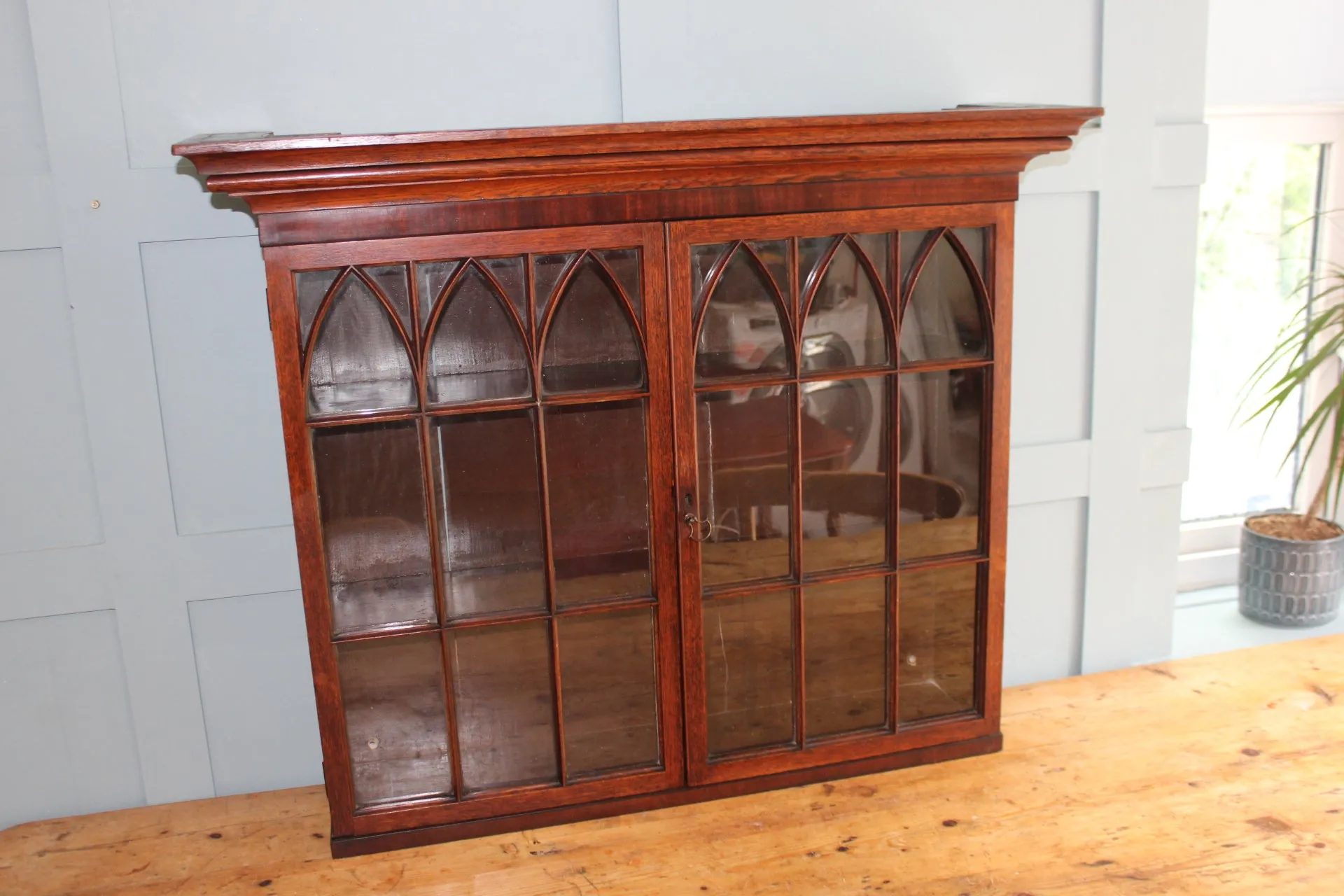 19th century Oak Display Cabinet Bookcase