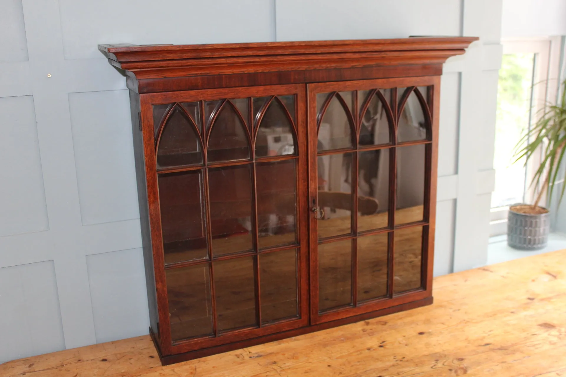 19th century Oak Display Cabinet Bookcase