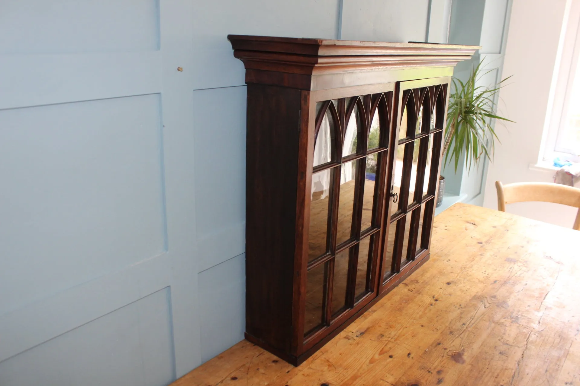 19th century Oak Display Cabinet Bookcase