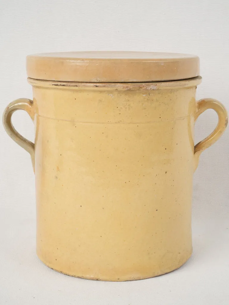 19th-century yellow lidded pot from Provence 9¾"