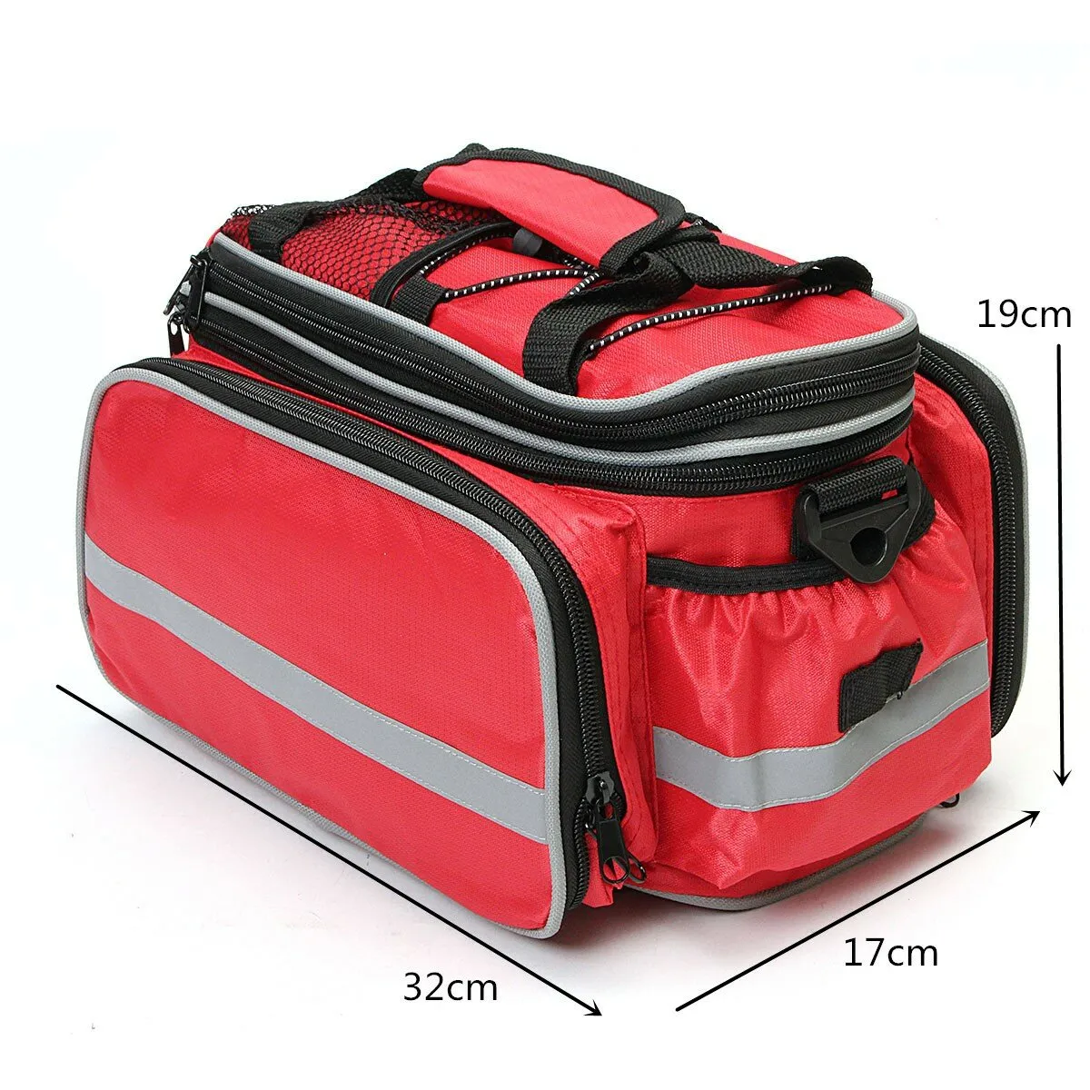 2 in 1 32*17*19 Large Capacity Waterproof Bike Bicycle Rear Seat Rack Riding Bag Mobile Phone Tablet Travel Storage Pack with Belt   Rain Cover