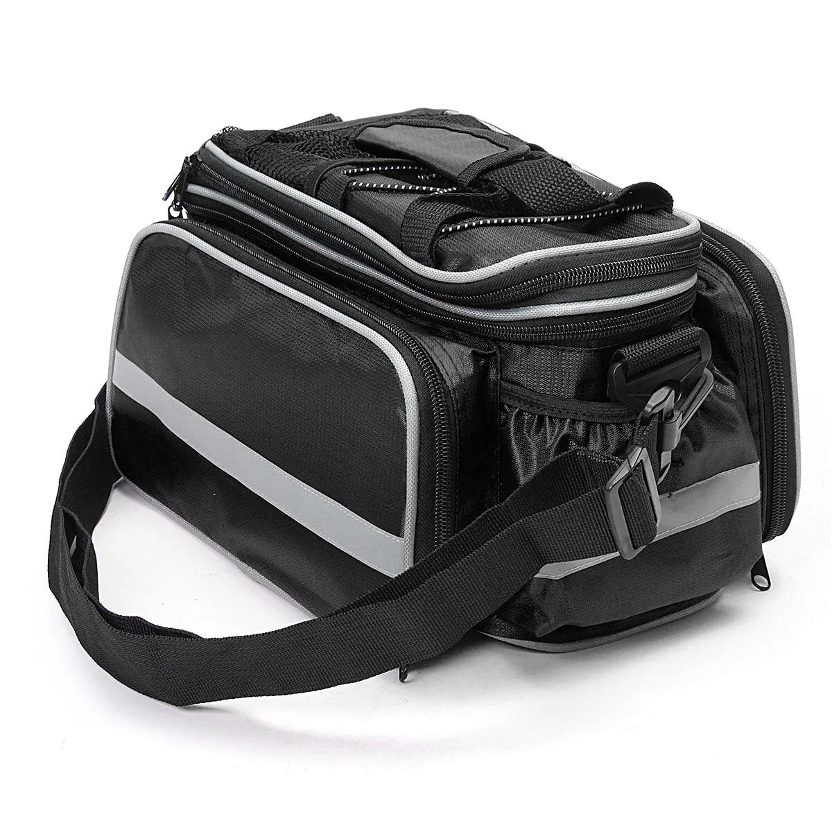 2 in 1 32*17*19 Large Capacity Waterproof Bike Bicycle Rear Seat Rack Riding Bag Mobile Phone Tablet Travel Storage Pack with Belt   Rain Cover