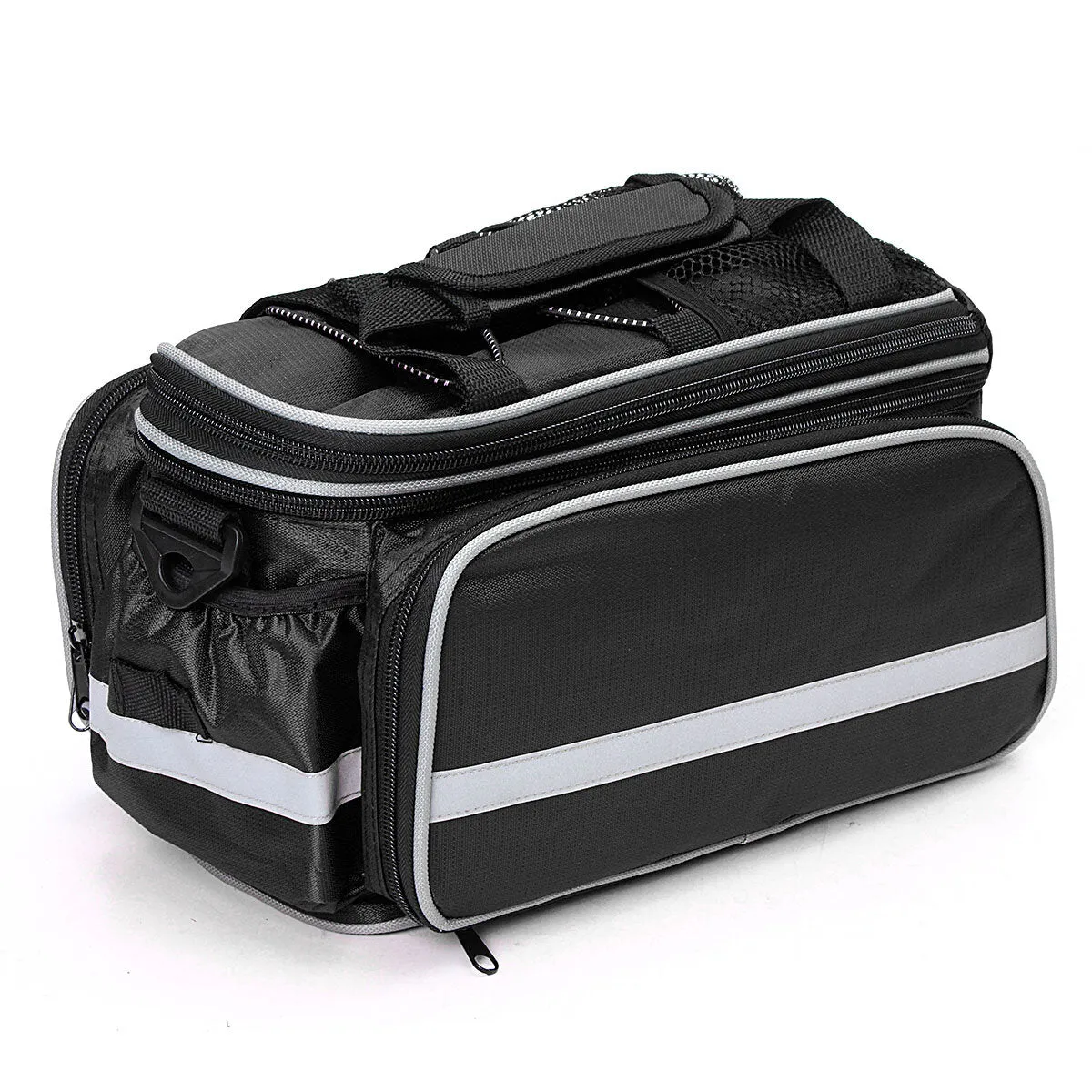 2 in 1 32*17*19 Large Capacity Waterproof Bike Bicycle Rear Seat Rack Riding Bag Mobile Phone Tablet Travel Storage Pack with Belt   Rain Cover