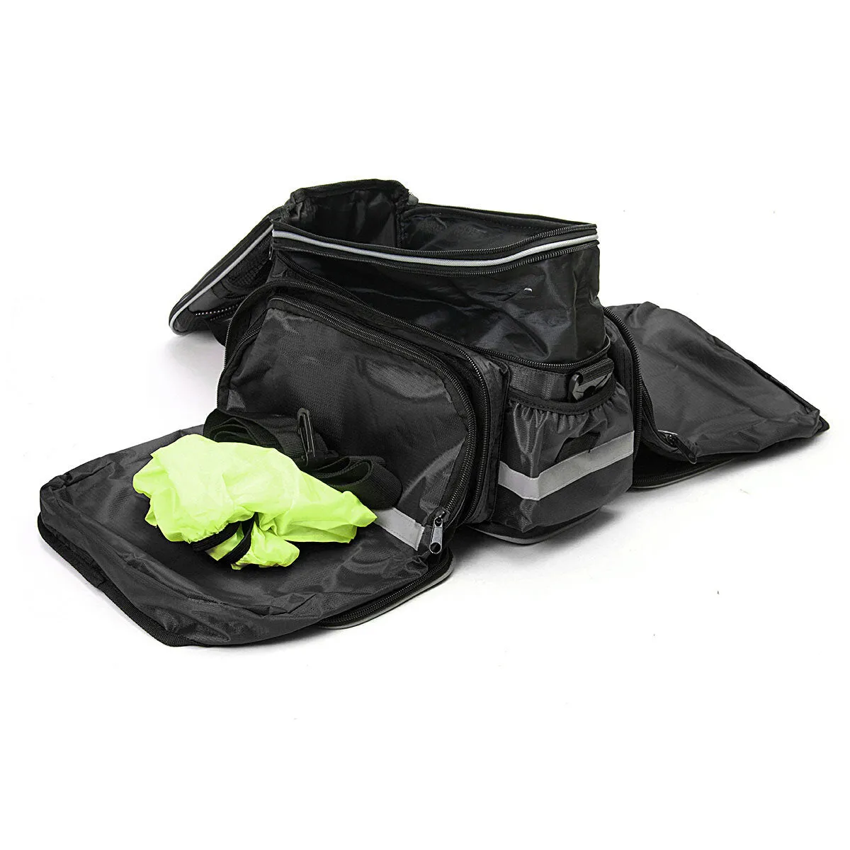 2 in 1 32*17*19 Large Capacity Waterproof Bike Bicycle Rear Seat Rack Riding Bag Mobile Phone Tablet Travel Storage Pack with Belt   Rain Cover