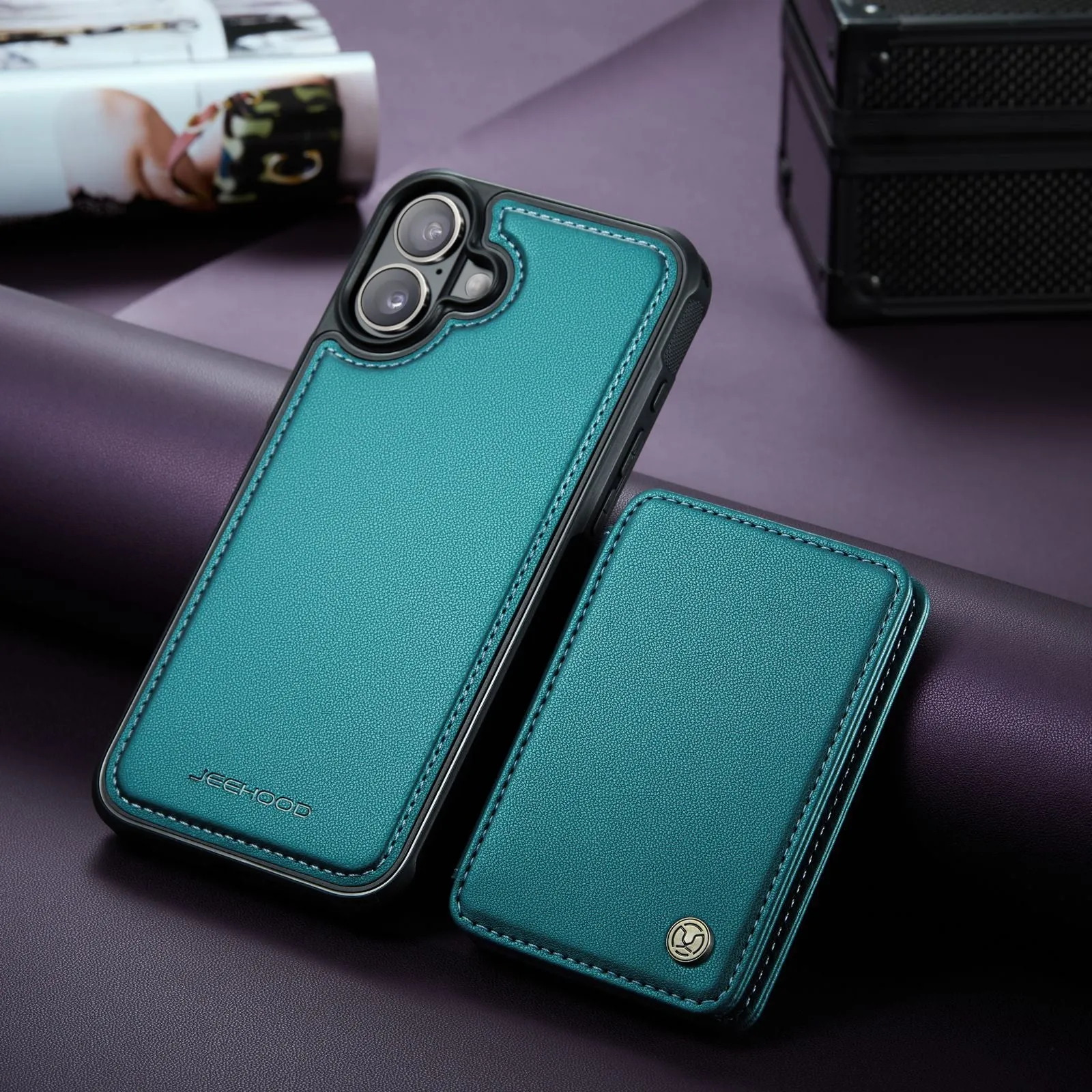 2 in 1 Magnetic Cards Solt Detachable Wallet Flip Leather Case For iPhone