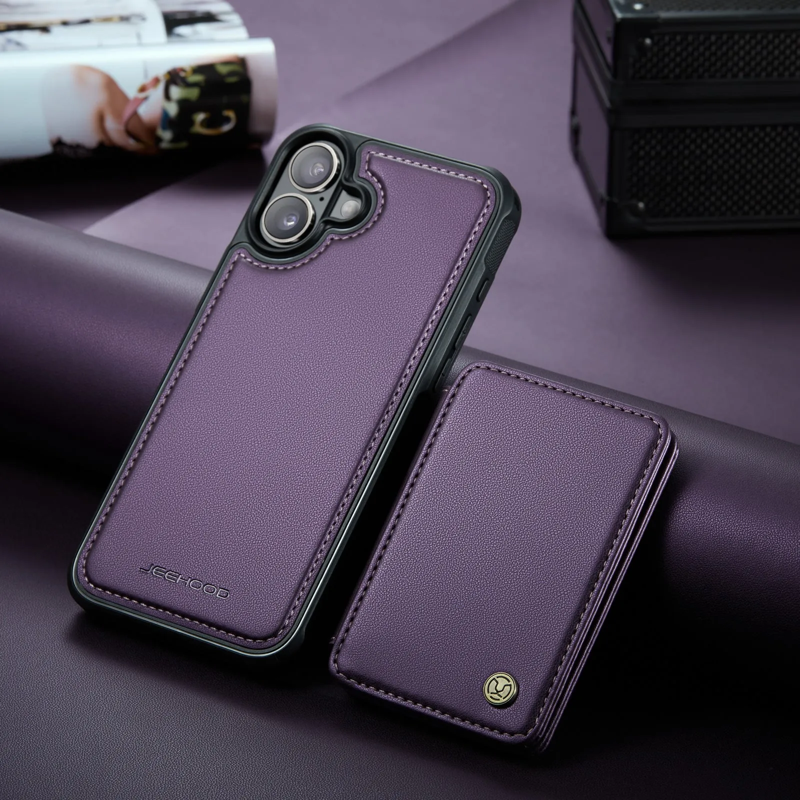 2 in 1 Magnetic Cards Solt Detachable Wallet Flip Leather Case For iPhone