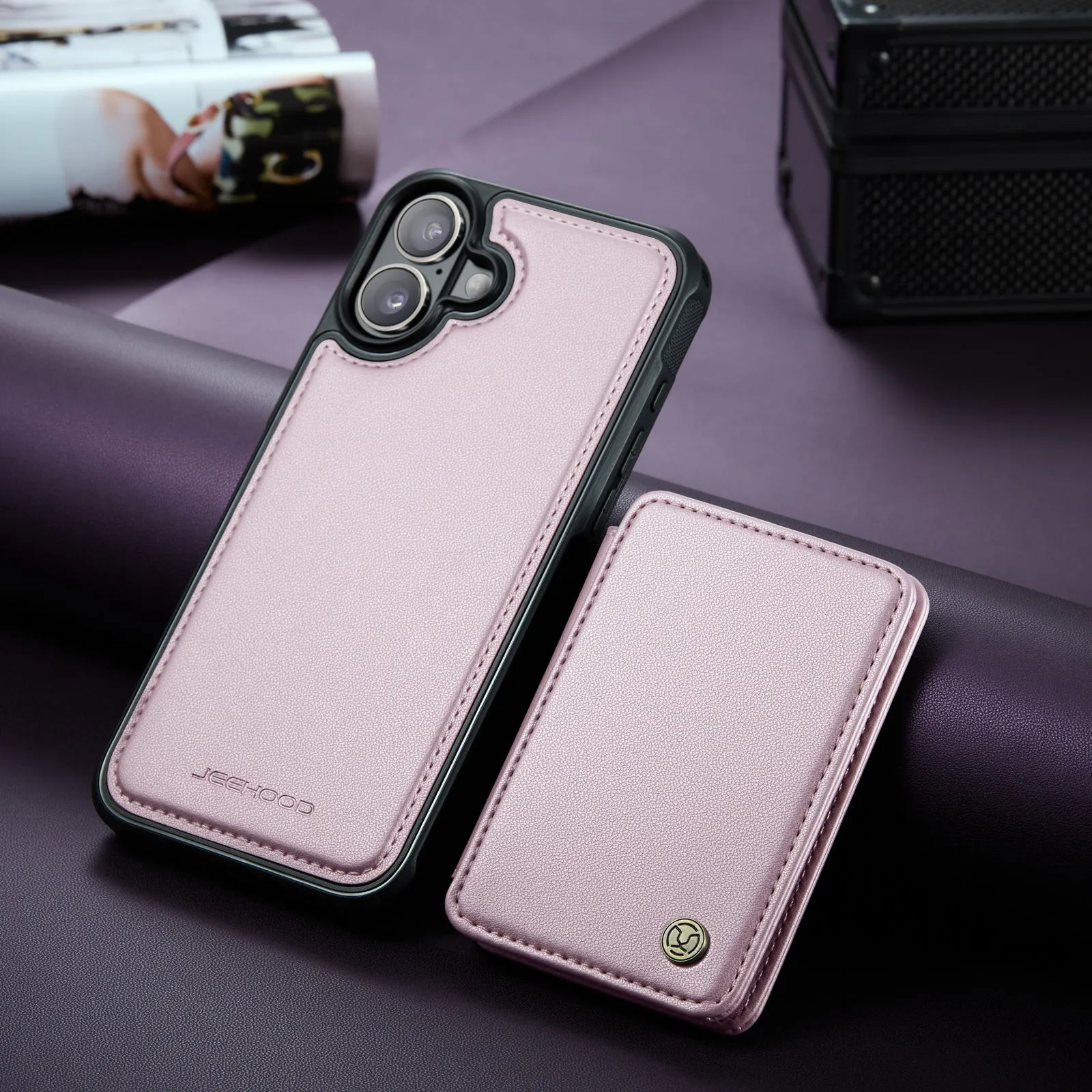 2 in 1 Magnetic Cards Solt Detachable Wallet Flip Leather Case For iPhone