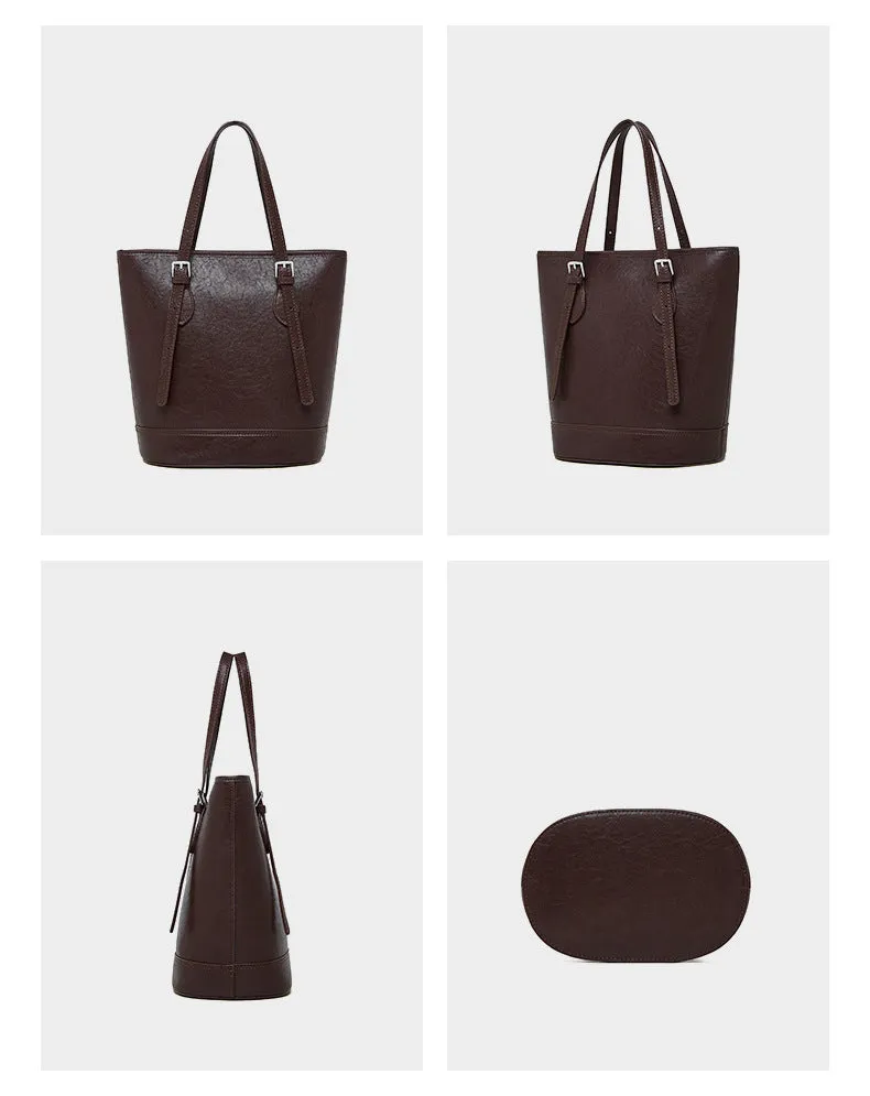 28.5CM Female Trendy Single Shoulder Large Capacity Bucket Bag 2915 wine Red