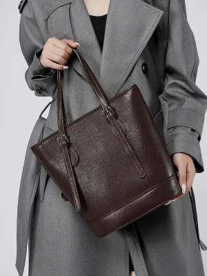 28.5CM Female Trendy Single Shoulder Large Capacity Bucket Bag 2915 wine Red
