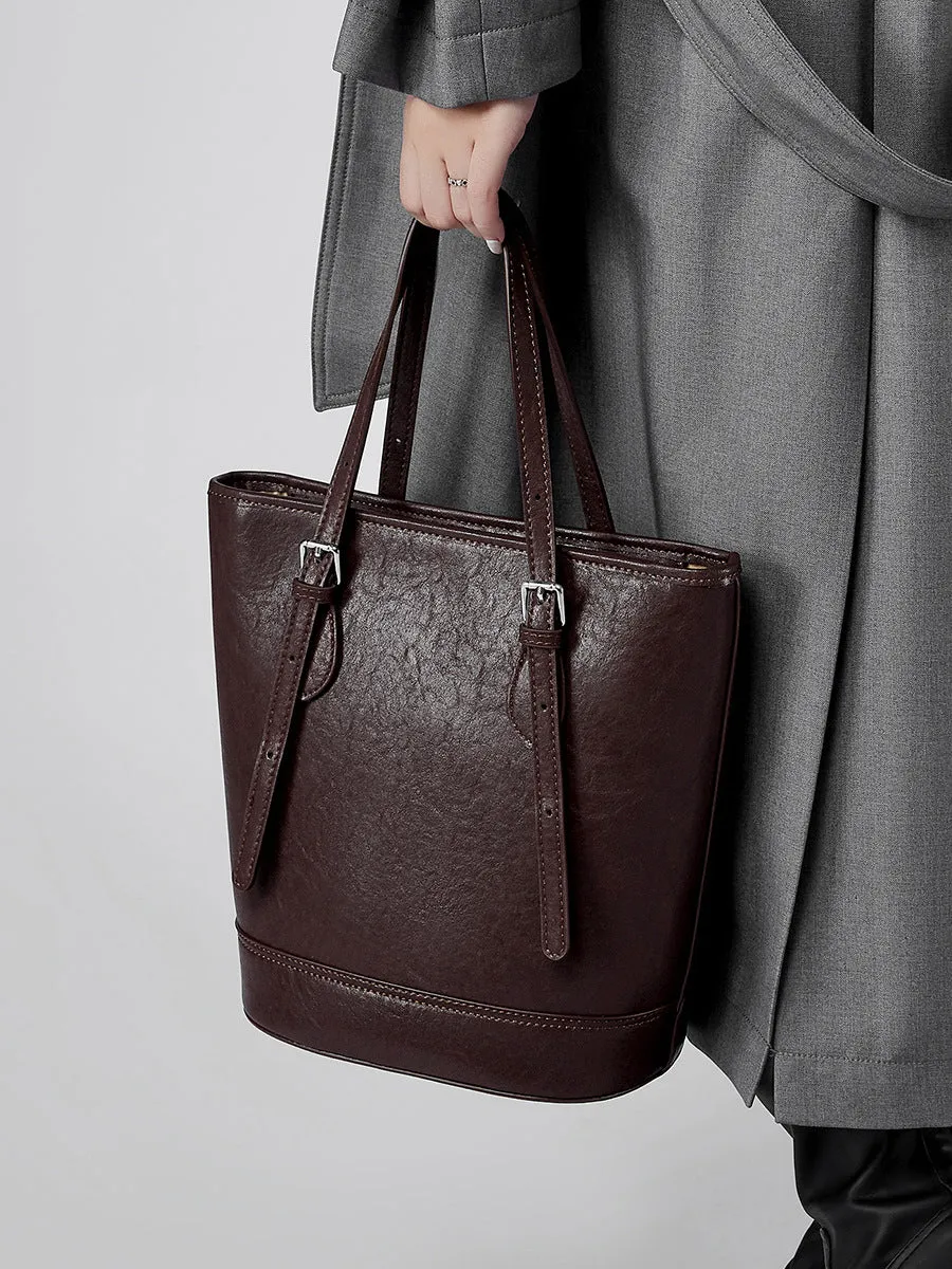 28.5CM Female Trendy Single Shoulder Large Capacity Bucket Bag 2915 wine Red