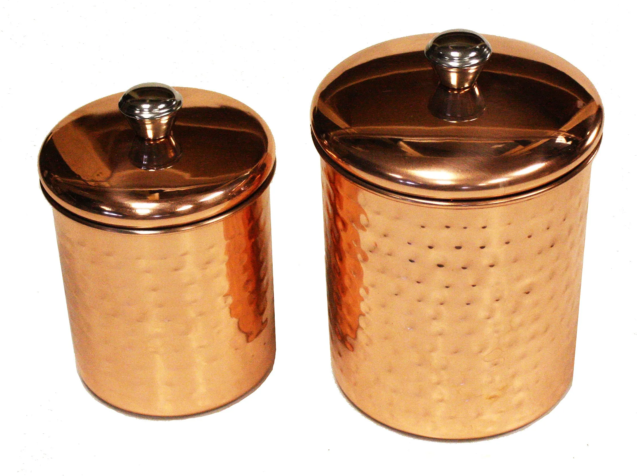 4 Piece Premium Stainless Steel w/ Hammered Copper Plated Exterior Canister Set by ZUCCOR