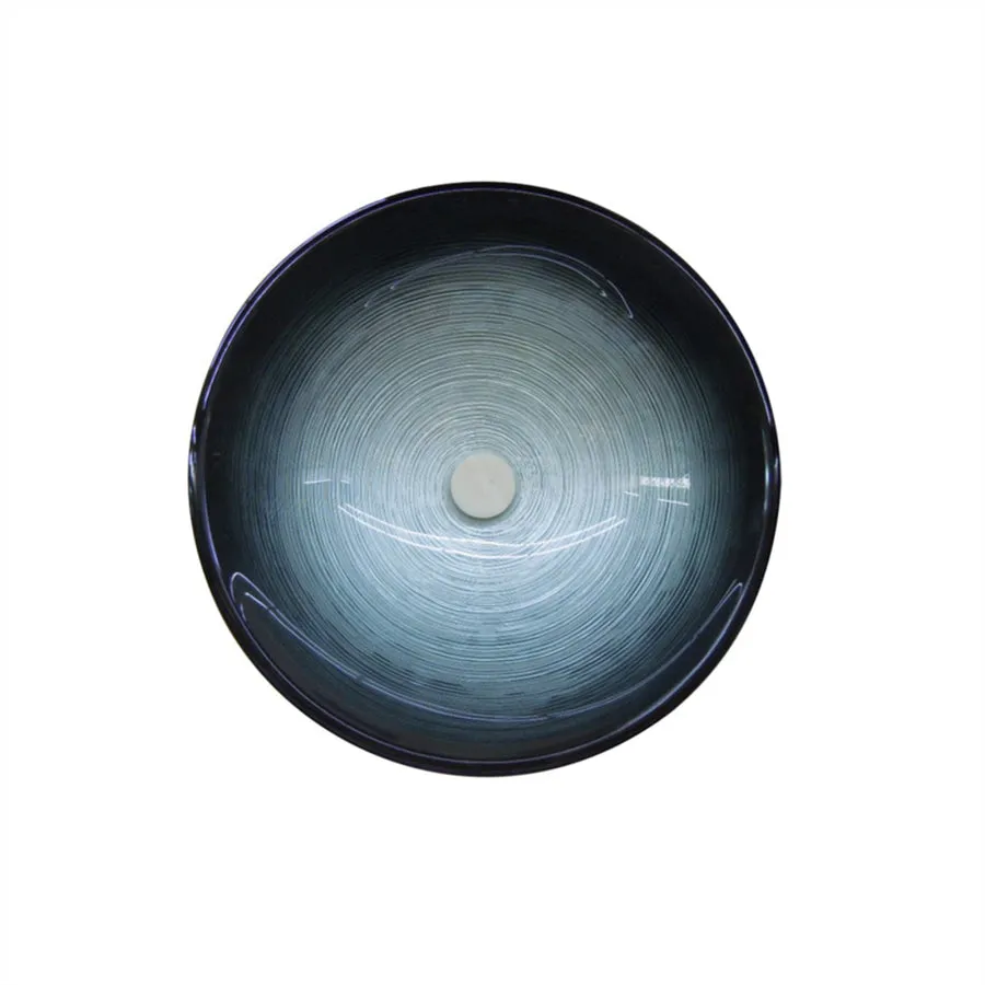 420x420x145mm Above Counter Basin Round Bathroom Tempered Glass Antique Vintage Wash Art Basin