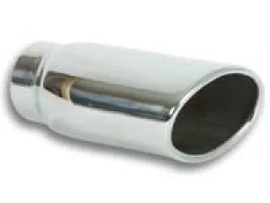 4.5" x 3" Oval Stainless Steel Tip (Single Wall, Angle Cut) by Vibrant Performance