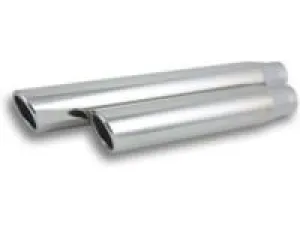 4" Round Stainless Steel Tip (Single Wall, Angle Cut) 2.5" inlet, 18" long by Vibrant Performance