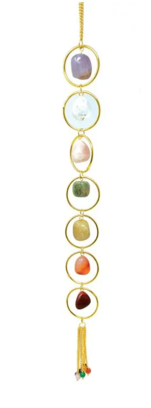 7 CHAKRA TUMBLED STONE WALL HANGING
