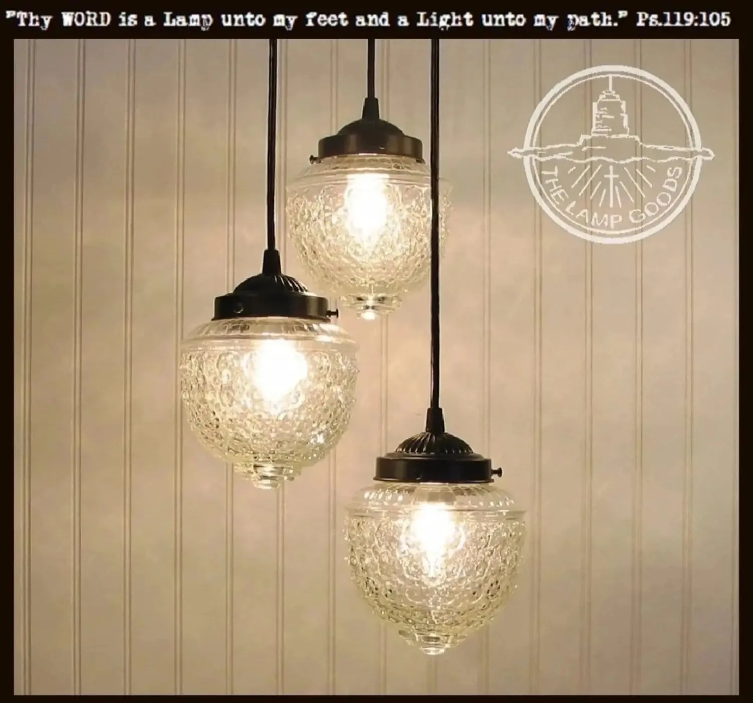 Acorn Glass Pendant Light Chandelier Trio