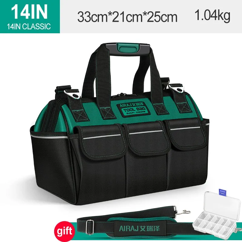 AIRAJ New Electrician Tool Bag with Reflective Strip Oxford Cloth Wear-resistant Multi-Pocket Waterproof Storage Hand bag