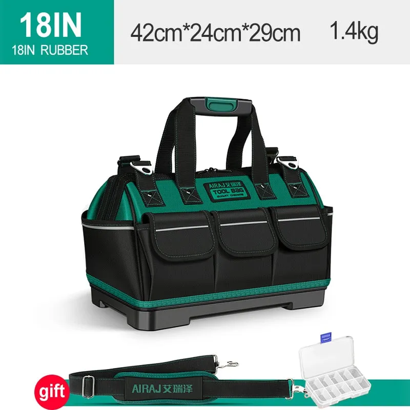 AIRAJ New Electrician Tool Bag with Reflective Strip Oxford Cloth Wear-resistant Multi-Pocket Waterproof Storage Hand bag