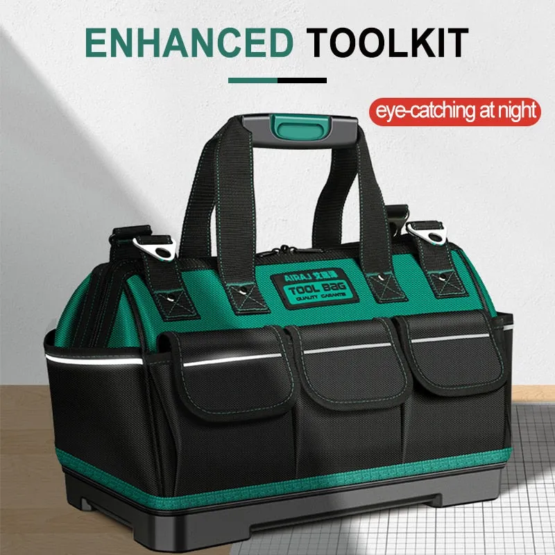 AIRAJ New Electrician Tool Bag with Reflective Strip Oxford Cloth Wear-resistant Multi-Pocket Waterproof Storage Hand bag