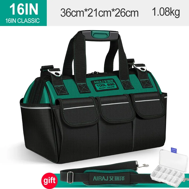 AIRAJ New Electrician Tool Bag with Reflective Strip Oxford Cloth Wear-resistant Multi-Pocket Waterproof Storage Hand bag