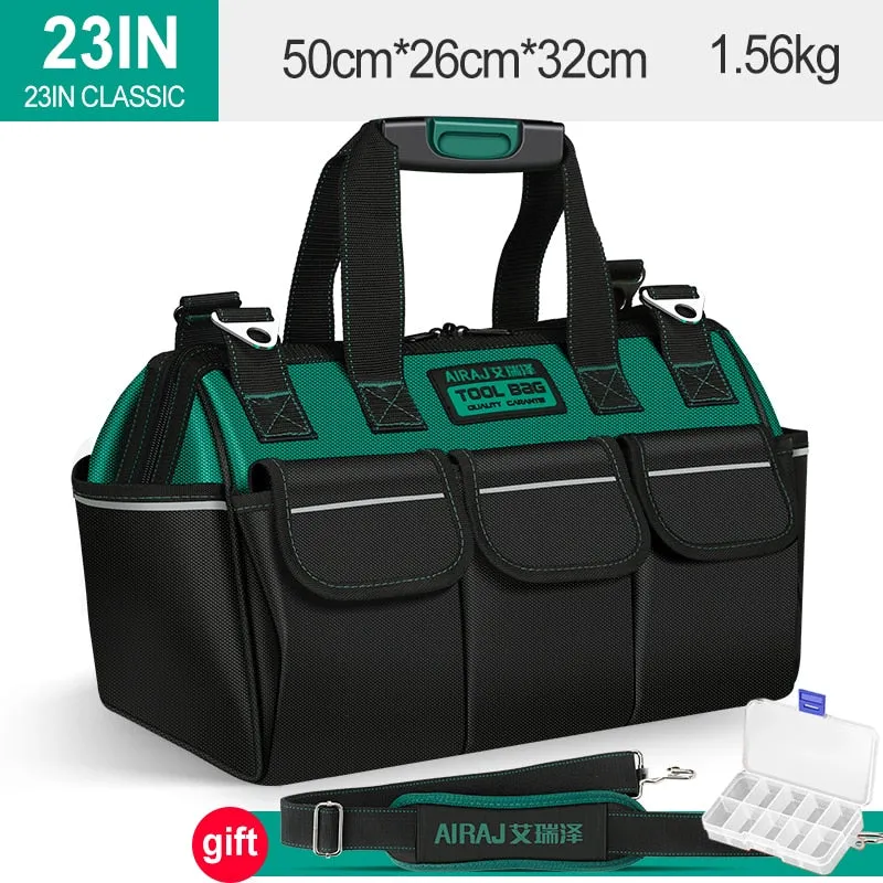 AIRAJ New Electrician Tool Bag with Reflective Strip Oxford Cloth Wear-resistant Multi-Pocket Waterproof Storage Hand bag