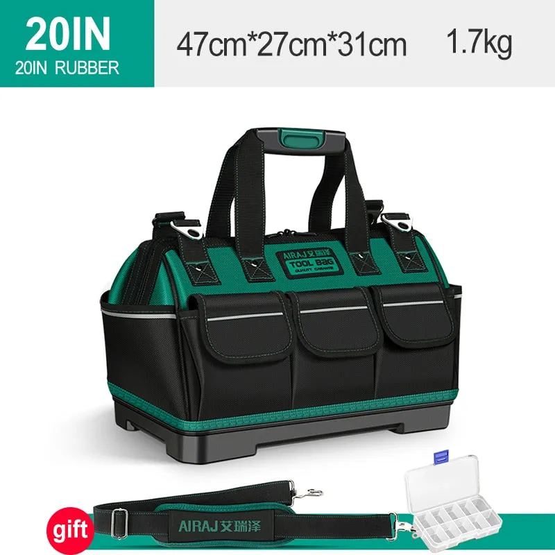 AIRAJ New Electrician Tool Bag with Reflective Strip Oxford Cloth Wear-resistant Multi-Pocket Waterproof Storage Hand bag