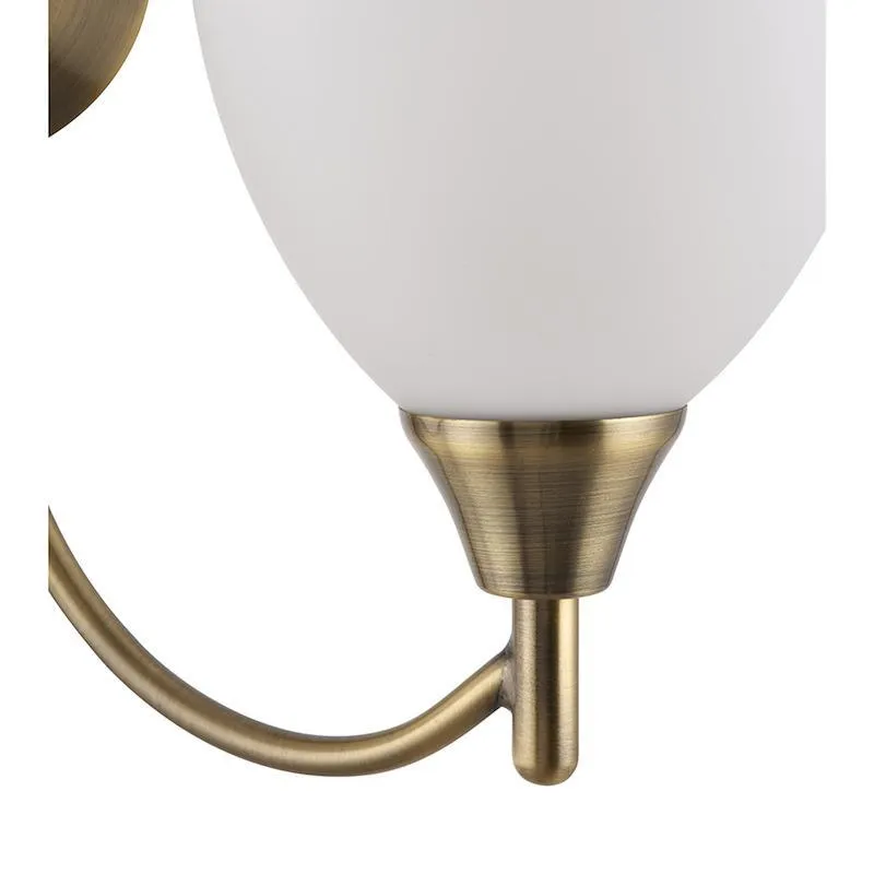 Alton Twin Arm Antique Brass Wall Light - Pull Cord