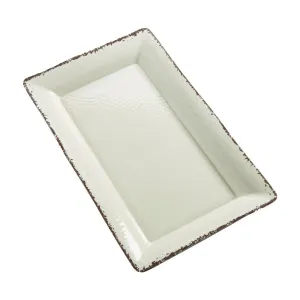 American Metalcraft AWMEL12  Antique White Large Rectangular Melamine Platter