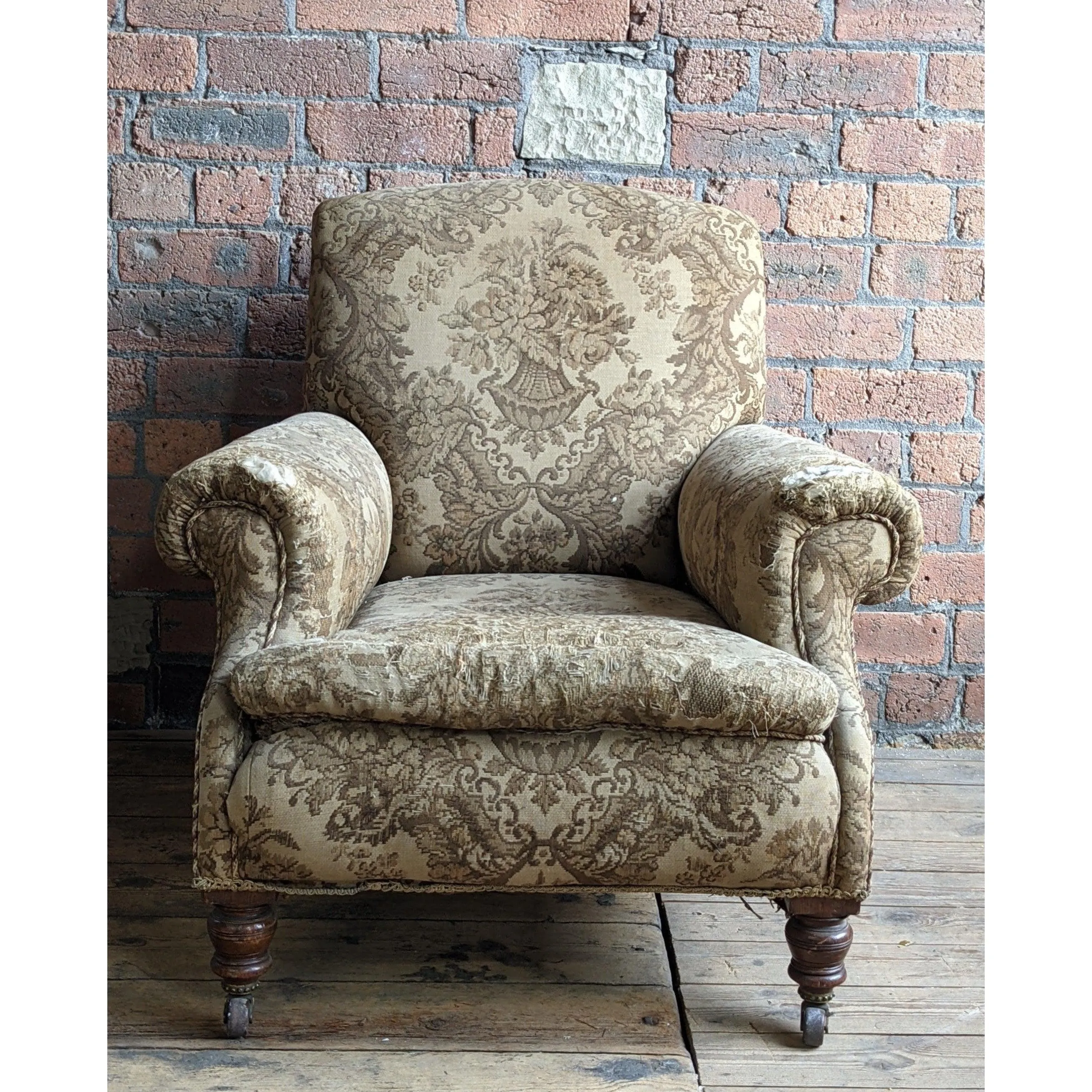 Antique Armchair with Original tapestry upholstery