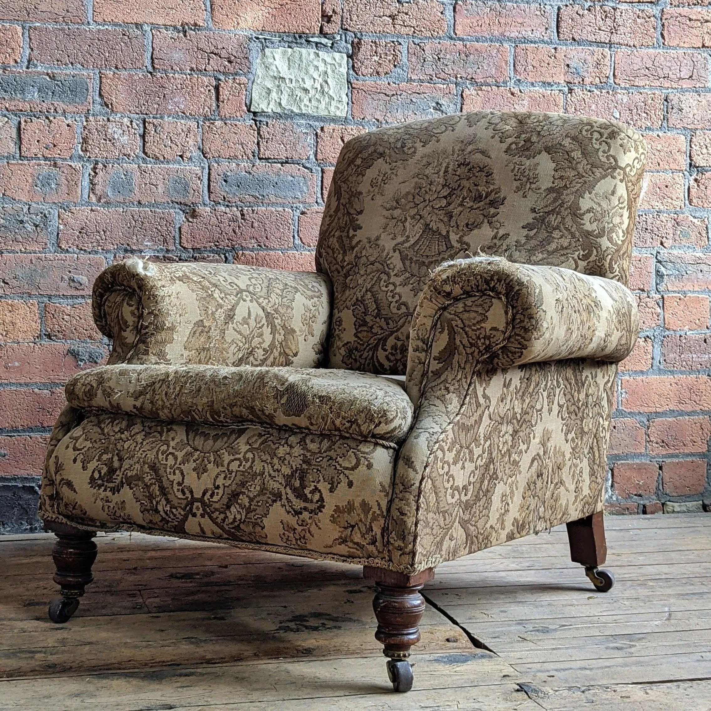 Antique Armchair with Original tapestry upholstery