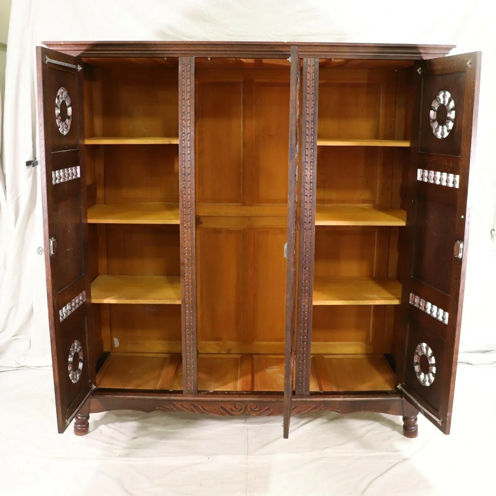 Antique Armoire Breton, Triple Door French Breton Style Oak Armoire, Beautiful!!