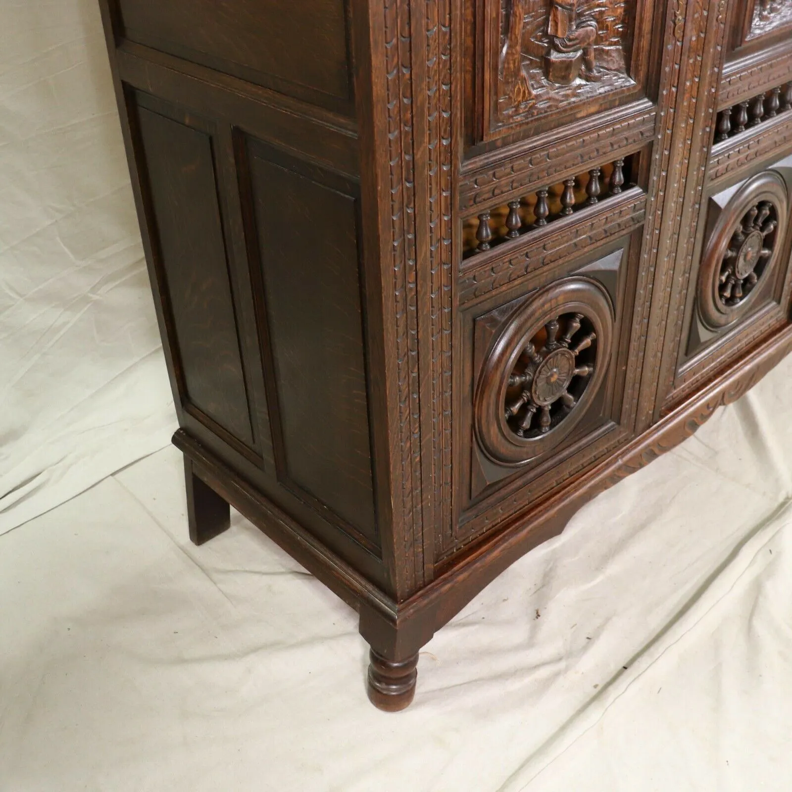 Antique Armoire Breton, Triple Door French Breton Style Oak Armoire, Beautiful!!