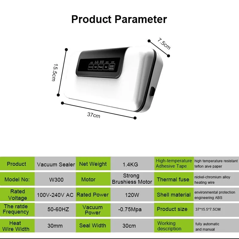 Automatic Food Vacuum Sealer With Vacuum Bags