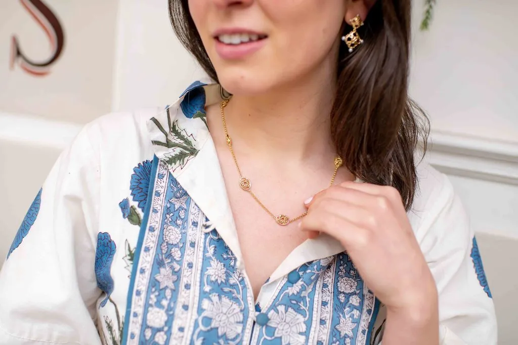 Avignon Double Wicker Gold Earrings