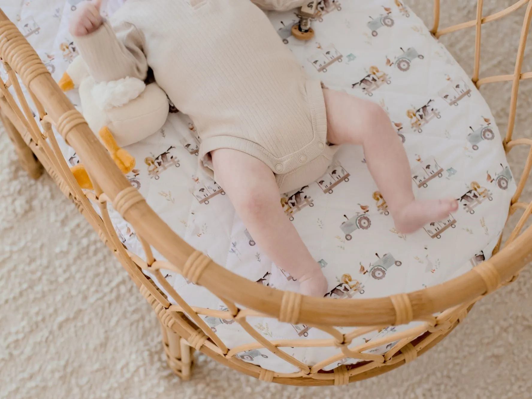 Bambella Designs Waterproof Bassinet Sheet/Change Mat Cover | Oakwood Farm