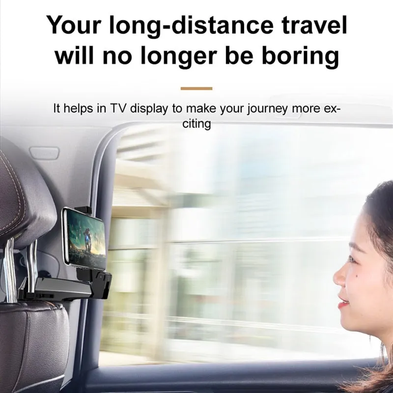 Baseus 2 in1 Car Headrest Hook with Phone Holder Back Seat Hook for Bag Handbag Fastener Backseat Organizer Multifunction Clip