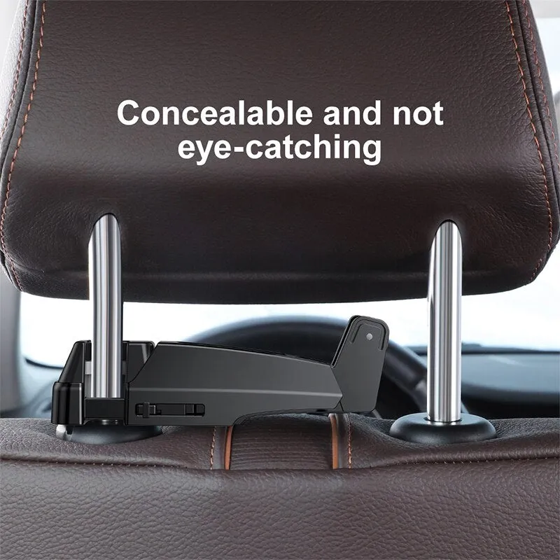 Baseus 2 in1 Car Headrest Hook with Phone Holder Back Seat Hook for Bag Handbag Fastener Backseat Organizer Multifunction Clip