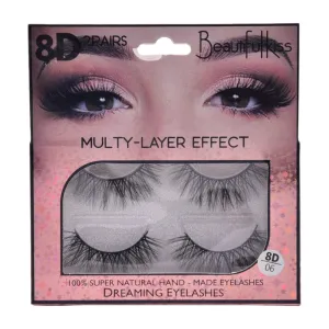 BEAUTIFUL KISS 8D EYE LASHES 2 PAIR PACK IR E-7495