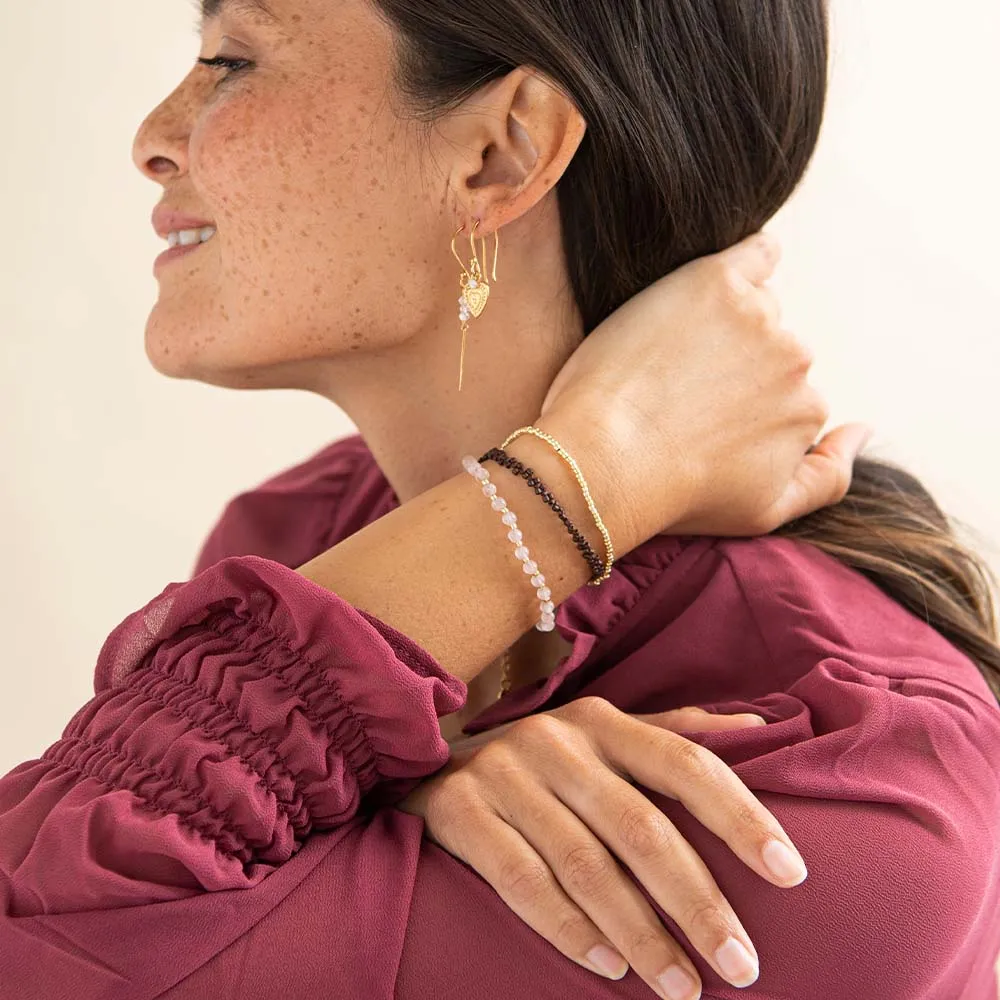 Beloved Rosenquarz Goldfarbig Armband
