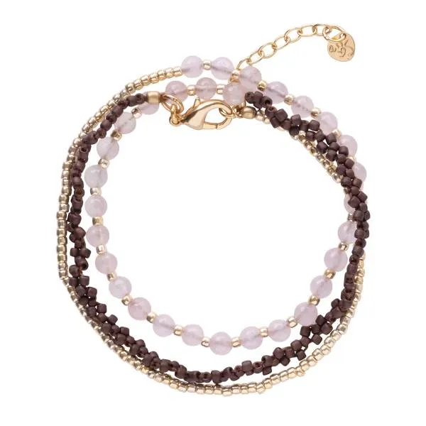 Beloved Rosenquarz Goldfarbig Armband