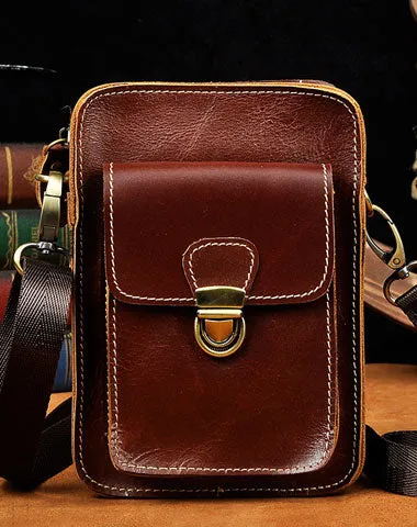 Belt Pouch Leather Cell Phone Holster Cell Phone Purse Crossbody Leather Belt Bag for Men