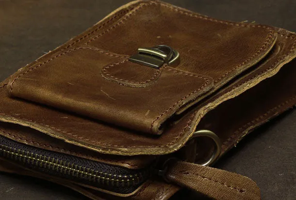 Belt Pouch Leather Cell Phone Holster Cell Phone Purse Crossbody Leather Belt Bag for Men