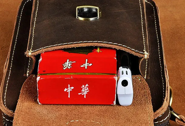 Belt Pouch Leather Cell Phone Holster Cell Phone Purse Crossbody Leather Belt Bag for Men