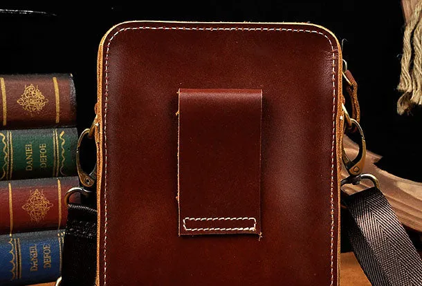 Belt Pouch Leather Cell Phone Holster Cell Phone Purse Crossbody Leather Belt Bag for Men